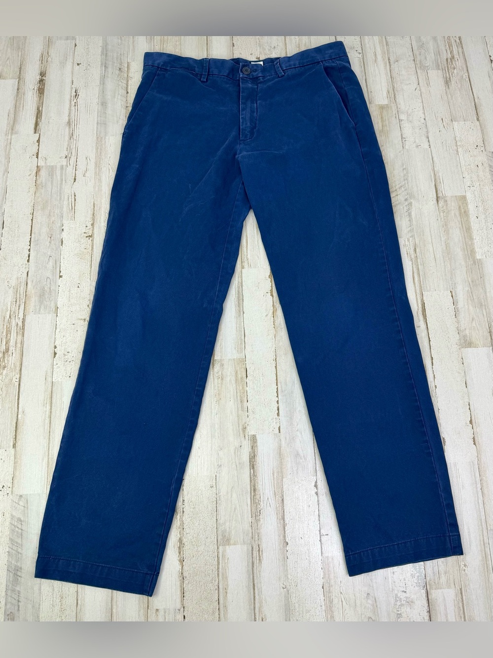 Gap Mens Straight Leg Pants Khaki Blue Size 34x31.5 Button Zip Close